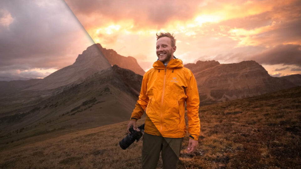 Before and after relighting a backlit portrait using ON1 Photo RAW to recover shadows and balance exposure